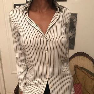 ETRO BLACK AND WHITE SILK SHIRT